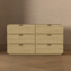 Manhattan Comfort Chrystie 60" Contemporary Modern 6-Drawer Double Dresser - Natural-Home Assembly Required (All Hardware Included)