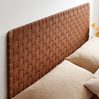Modway Sparta Weave Wall-Mount Vegan Leather Queen Headboard - Walnut Brown-Vegan Leather Basketweave