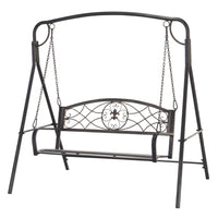 Outsunny 2-Seater Porch Swing Chair with Metal Frame-Double swing chair provides ample room for you and a friend

