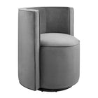 Modway Della Performance Velvet Fabric Swivel Chair - Grey-Swivel Accent Chair