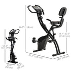 Soozier 3 in 1 Folding Exercise Bike w/ 8-Level Magnetic Resistance - Black-8-level adjustable magnetic resistance for a variety of workout intensity 