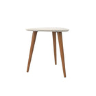 Manhattan Comfort Utopia 19.68" Triangle End Table, White (89851)-Lacquered Triangular Shaped Top