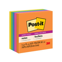 Post-it Super Sticky Notes - 3" x 3" - Energy Boost Collection - 450 sheets - 5 Pack-Post-it Super Sticky Notes have 2X the sticking power