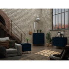 Manhattan Comfort Rockefeller Mid-Century Modern 3-Piece Bedroom Dresser Set - Tatiana Midnight Blue-Choose Your Handle Design When the Product is at Your Home! Option for Cut-Out Edge Handle, or Flush Design Look.