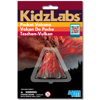 4M Pocket Volcano-Set includes 1 volcano (measures 2″ tall), 1 bag of baking soda & detailed instructions