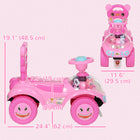 Qaba Toddlers Push Car with Music, Lighting - Pink-Under-seat storage holds toys and snacks conveniently 