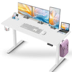 IMHome Height Adjustable Electric Standing Desk with 3 Memory Settings - 55" x 24" - White Top/White Frame-Elevate your workspace with the IMHome Electric Standing Desk, a versatile and feature-rich solution for home offices and professional setups. This sit-stand desk offers smooth electric height adjustments from 28" to 47" (72cm to 118cm), allowing you to seamlessly switch between sitting and standing. With a built-in 3 memory settings, you can save your favorite height settings for ultimate convenience.