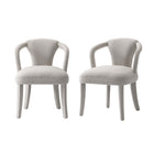 Manhattan Comfort Palmer 22.8" Mid-Century Modern Tweed Upholstered Dining Armchair - Silver Lining - Set of 2-Mid-Century Modern Accent Chairs for Living Room Usage. Set of 2