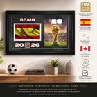 Frameworth Official FIFA World Cup 2026 Spain Flag & Trophy Framed Print - 15" x 24"-Professionally framed in Canada, printed on high-quality photo paper and finished in a premium black frame with a clear protective front.