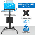 Mount-It Mobile PC Workstation-2 points of height adjustment. keyboard tray and monitor mount independently adjust up and down