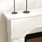 HOMCOM Baroque Fireplace Mantel Surround with Ionic Leg - White-Colour: White 