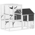 PawHut Catio Outdoor Cat Enclosure - 63" L - 4-Way Door-A dual-zone design with platforms offers space for rest, play, and climbing
