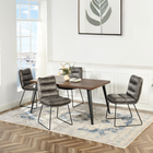 Homy Casa Upholstered Guest/Reception Chairs - Distressed Grey Suede Fabric - 2 Pack-Professional Style: Modern design complements office, commercial, and contemporary interiors