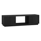 Hudson&Canal Dorian TV Stand for TV's up to 65" - Black Grain-Features two fluted doors with enclosed open-storage cabinets