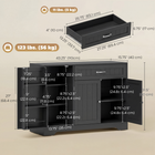 HOMCOM 44" Modern Sideboard Buffet Cabinet with Drawer & Side Storage Racks - Black-Versatile design doubles as coffee bar, prep station, or TV stand 