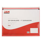 JAM Paper Plastic Envelopes with Zip Closure, Letter Booklet, 9.5 x 12.5, Red Poly, 12 Pack (218Z1RE)-Colour: red