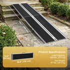HOMCOM 10' Wheelchair Ramp with Non-Skid Layering - Black-1.4" (3.5 cm) high guardrails prevent the wheelchair from skidding if the ramp 