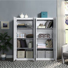 Manhattan Comfort Hopkins 59.22" 2-Piece Modern 8-Shelf Storage Closet - White-90° Open Door Style with European Soft Close Door Hinge