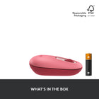 Logitech POP Wireless Mouse - Heartbreaker-Plastic parts in POP Mouse include certified post consumer recycled plastic (Blast: 46%; Daydream, Heartbreaker and Mist: 29%; Cosmos: 27%*). Excludes printed wiring assembly (PWA) plastics, and packaging