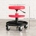 HOMCOM Rolling Mechanic Stool-Scratch-resistant leather seat with thick cushion, enhances comfort
