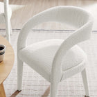 Modway Pinnacle Boucle Upholstered Dining Chair - Ivory - 2 Pack-Assembly Required