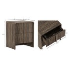 Manhattan Comfort Novara 22" Contemporary 2-Drawer Nightstand - Jacobean Walnut-Textured Drawer Fronts: Vertical fluted detailing adds visual interest and a refined, modern look