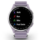Garmin Approach J1 Smartwatch - Silver Aluminum Bezel with Lilac ComfortFit Fabric Band-Pace-of-play timer: A simple visual keeps the game moving at the recommended pace