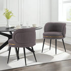 Manhattan Comfort Kaya 22.83" Modern Velvet Upholstered Dining Chair - Grey - Set of 2-Frame Made of High Quality Elm Wood and Metal for Extra Durability