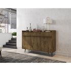 Manhattan Comfort Bradley 53.54" Mid-Century Modern Buffet Stand - Rustic Brown-Recommended for up to a 50" TV Stand