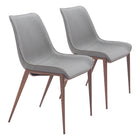 Zuo Magnus Dining Chair - Slate Grey/Walnut - Set of 2-Assembly required