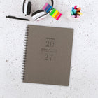 AT-A-GLANCE 2027 Signature Weekly/Monthly Planner - 11" H x 8-3/8" W - Grey - Bilingual-Monthly: Open writing blocks, one month per two-page spread