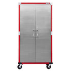 Seville Classics UltraHD Storage Cabinet - 36" L x 18" W x 72" H - Red-2 stainless steel locking doors with magnetic latch (2 keys included)