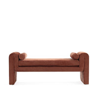 Manhattan Comfort Concord 59" Modern Chenille Upholstered Bench - Terracotta-Modern Glam Bench for Bedroom and Living Room Usage