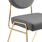 Modway Craft Performance Velvet Dining Side Chair - Gold/Grey-10