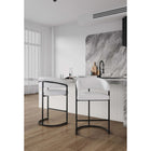 Manhattan Comfort Augusta 22.8" Modern Leatherette Upholstered Counter Stool - White - 2 Pack-Upholstered in Beautiful Leatherette with High Density Foam Filled Padding
