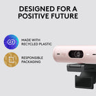 Logitech Brio 500 Full HD Webcam with Auto Light Correction - Auto-Framing -Rose-Dual Noise Reduction Microphones: Be heard clearly in noisy environments thanks to noise canceling mics that filter out background sound during calls