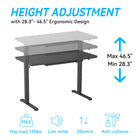 ShoppingAll Glass Electric Height Adjustable Standing Desk with Drawer - Black-Streamlined Storage: The spacious 25.4″ x 12.4″ drawer has two zones to provide organization for office supplies and desk accessories. Create a clutter-free workspace with space on your desktop to focus on the most important tasks and projects.