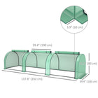 Outsunny 11.5' x 3' x 2.6' PE Mini Tunnel Greenhouse with Steel Frame & Zipped Doors- Roll-up zippered doors allow for easy access and well air ventilation     
 