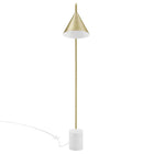 Modway Ayla Marble Base Floor Lamp - Satin Brass-ETL Listed and Approved