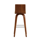 Armen Living Vienna 30" Bar Height Swivel Bar Stool in Walnut Wood Finish with Cream Faux Leather-20" L x 17" W x 39" H