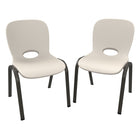 Lifetime Kids Stacking Chairs Bundle - Bronze - 2 Pack-Steel frame with all-weather finish