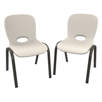 Lifetime Kids Stacking Chairs Bundle - Bronze - 2 Pack-Steel frame with all-weather finish