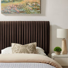 Modway Eloise Stain-Resistant Performance Velvet Twin Headboard - Chocolate Brown-Dense Foam Padding