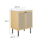 Modway Chaucer 24" Bathroom Vanity - Oak/White-Adjustable Shelf