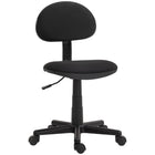 HOMCOM Armless Adjustable Height Swivel Office Chair with Wheels - Black-Low back supports extended sitting sessions