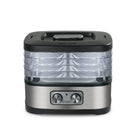 Commercial Chef Food Dehydrator with 5 Adjustable Height Trays - Stainless Steel-5 Trays: This COMMERCIAL CHEF stainless steel dehydrator (10.2" x 8.26" x 9.8") has 5 removable plastic trays and cooks evenly with optimal airflow and temperature.