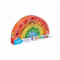 Crocodile Creek Rainbow Animals Puzzle - 100 Pieces-100 thick puzzle pieces that fit together well for children 5 and older