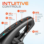 Delton 95X Wireless Noise Canceling Bluetooth Computer Headset - MS Teams - Black-Intuitive controls provide easy access to volume adjustment, power on/off, mic muting, and a multi-functional button for streamlined operation.