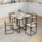 HOMCOM Industrial 3-Piece Small Space Dining Set - Oak-Assembly required
