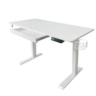 LjubLjana 47" 1-Piece Top Electric Height Adjustable Sit-Stand Desk with Drawer - White-Sturdy 1 Board Unit - This space-efficient 47.2" x 23.6" table will easily fit into your office area while still providing ample space for a variety of monitor and laptop setups along with important work materials, supplies, and decor